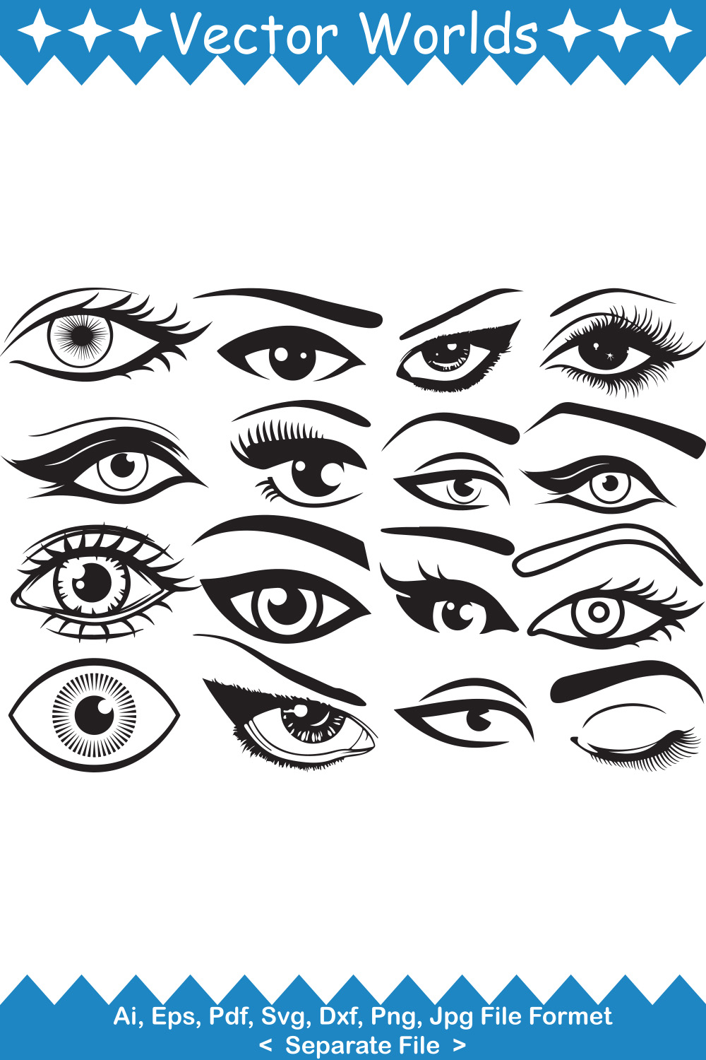 Eyes SVG Vector Design pinterest image.