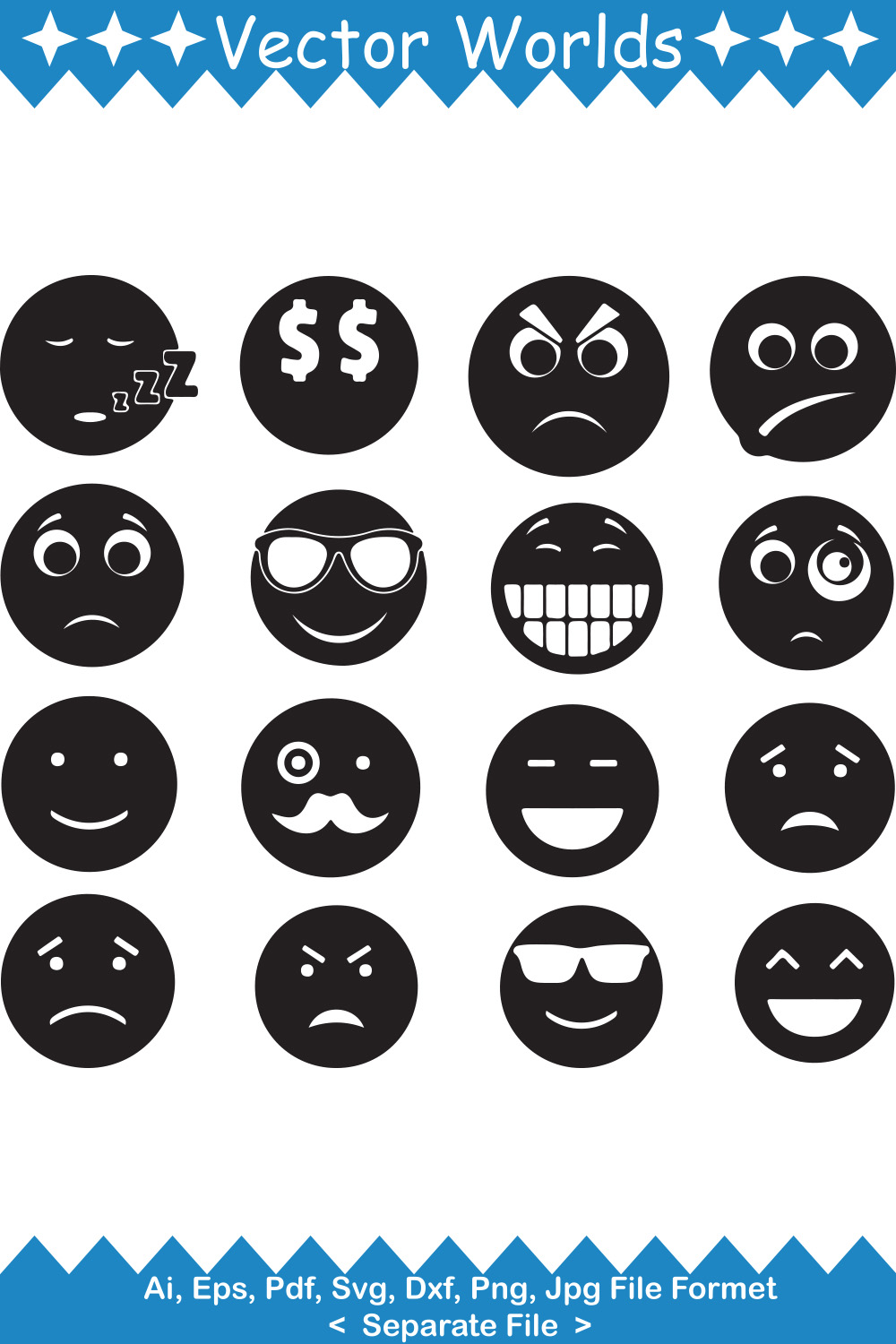 Emoji SVG Vector Design pinterest image.