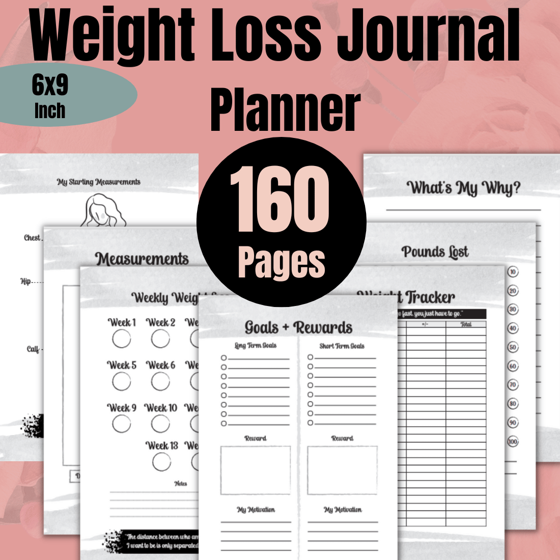 Weight Loss Journal Planner main cover.