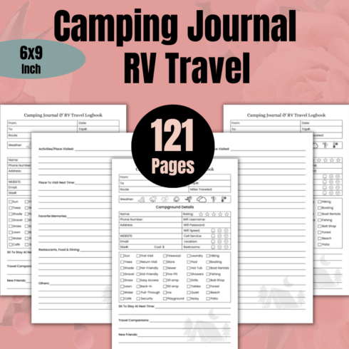 Camping Journal & RV Travel Logbook Planner KDP Interior main cover