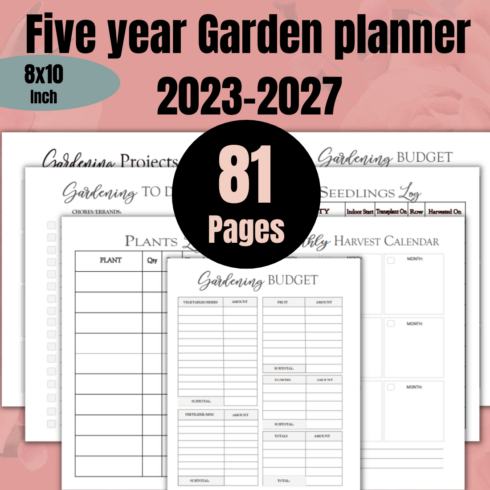 2023-2027 Five year Garden Planner main cover.
