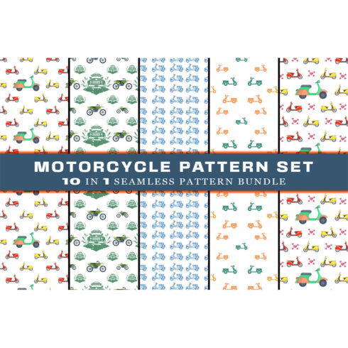 Collection of images of elegant patterns with motorcycles