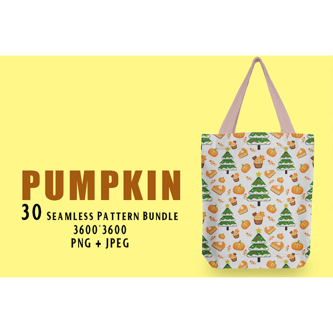 Image of a bag with enchanting patterns with a pumpkin