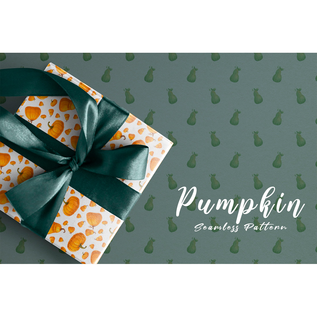 Image of wrapping paper with exquisite pumpkin patterns