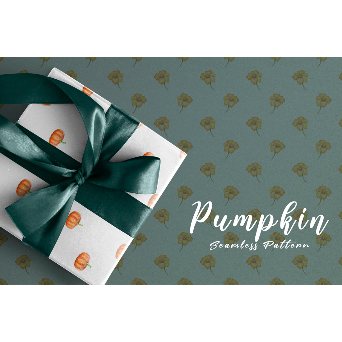 Image of wrapping paper with wonderful pumpkin patterns