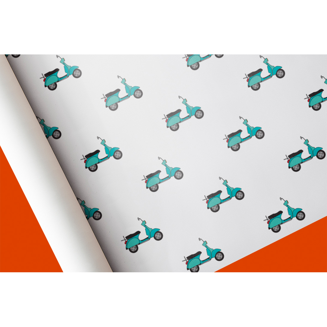 Image with wrapping paper with elegant patterns with motorcycles