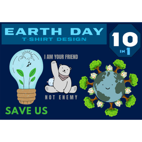A set of beautiful images for prints on the theme of Earth Day