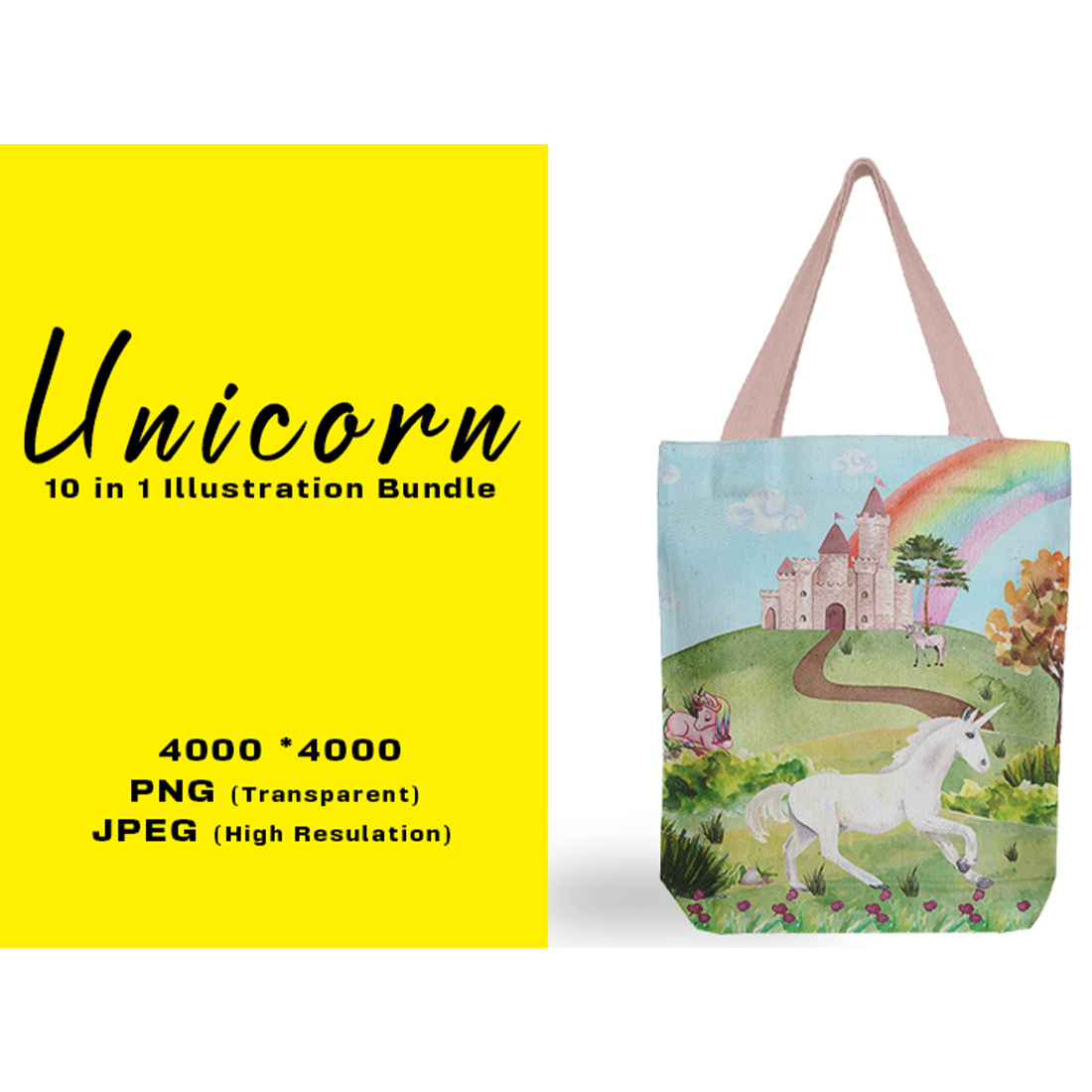 Picture of bag with exquisite unicorn print