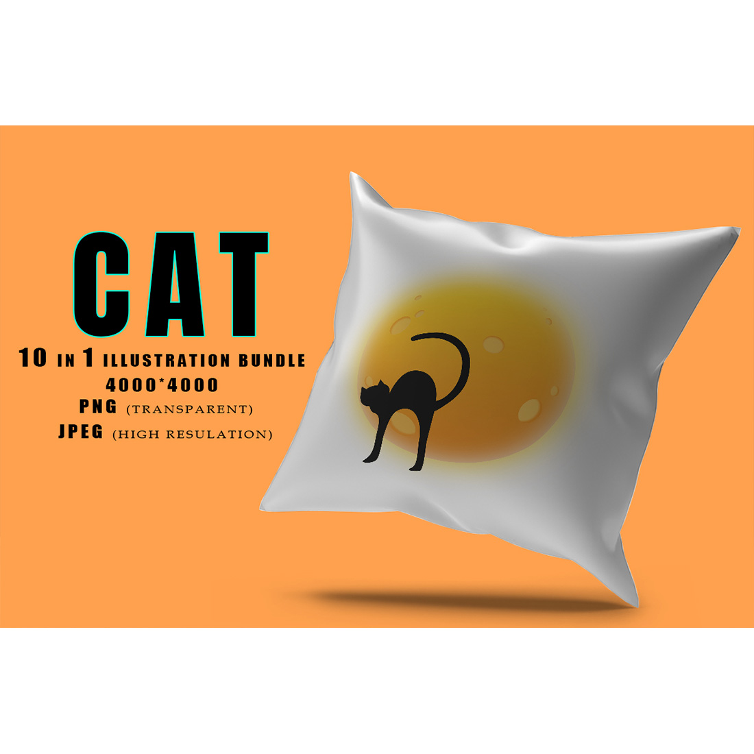 Pillow image with wonderful cat print