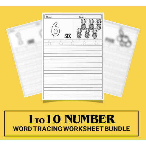 Pack of images of exquisite sheets for tracking from 1 to 10