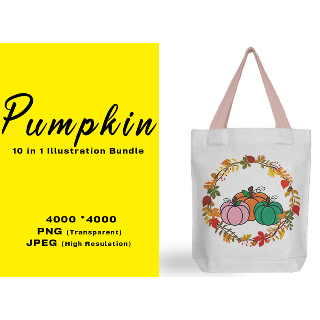 Image of a bag with gorgeous pumpkin print