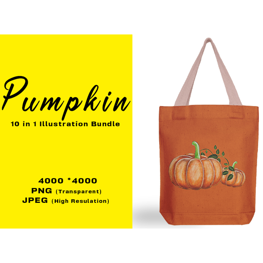 Image of bag with exquisite print with pumpkins