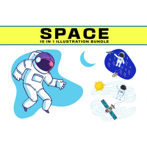 Pack of charming images on the theme of space