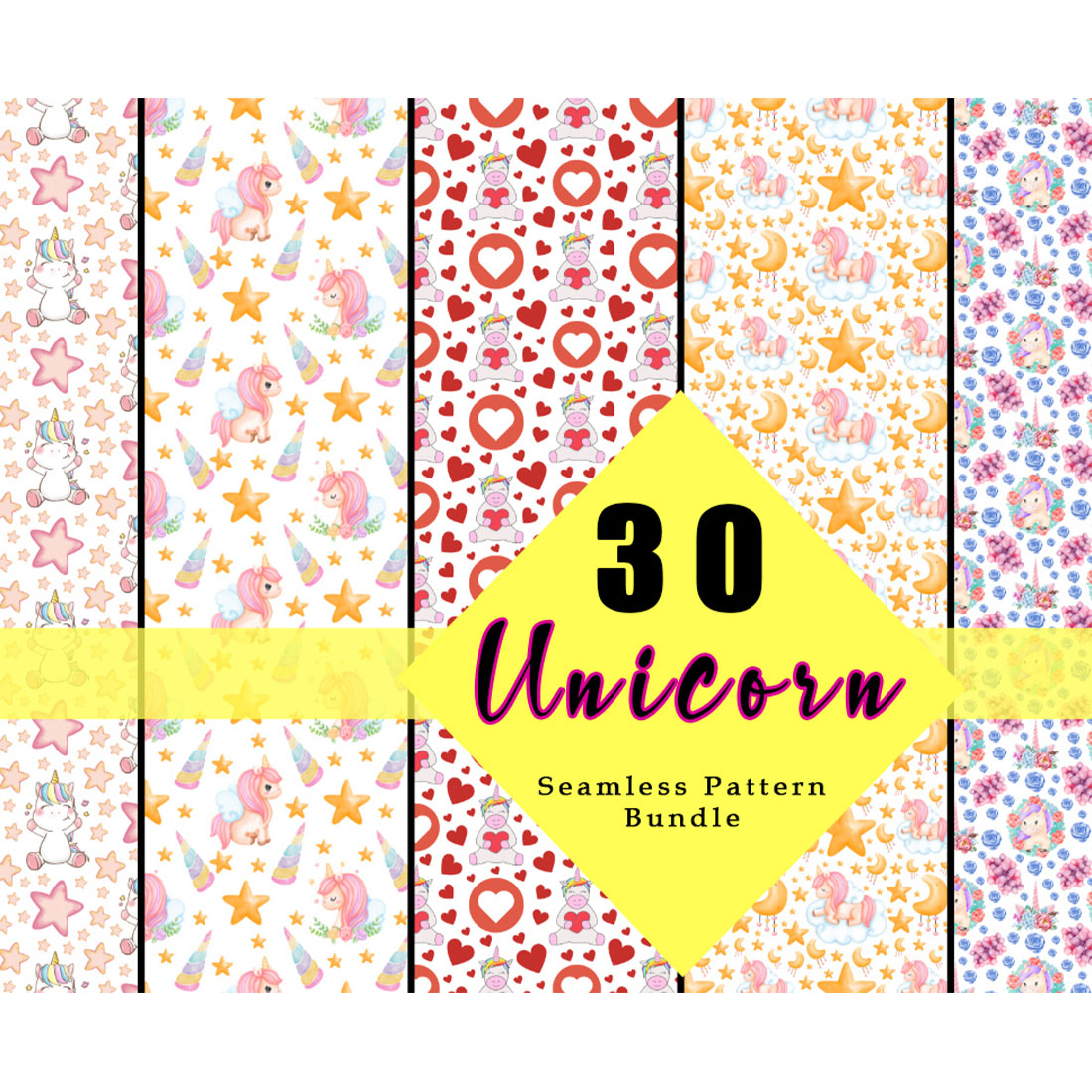 A selection of images of beautiful patterns with unicorns