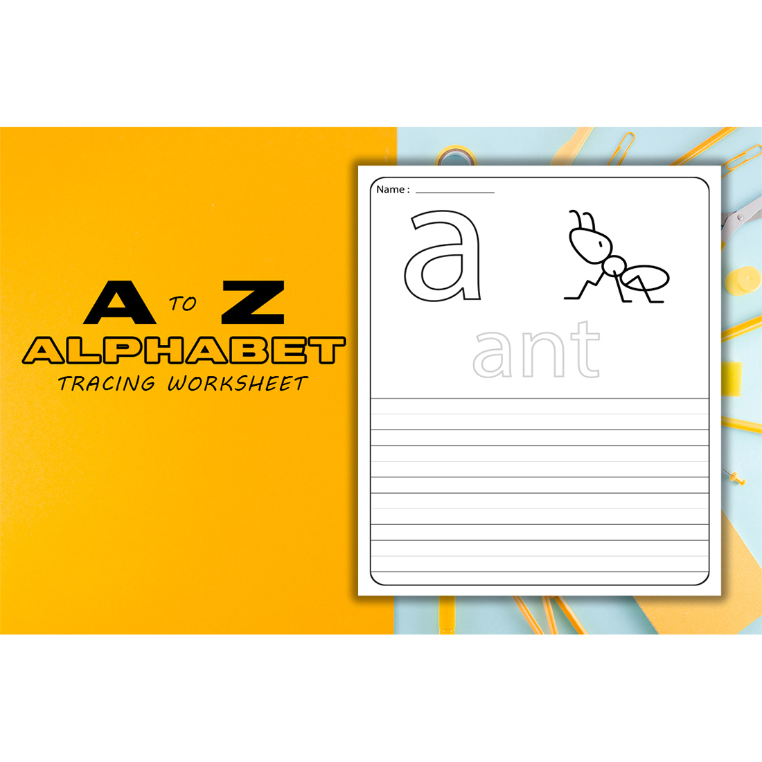 An image of an elegant worksheet for learning the letter a