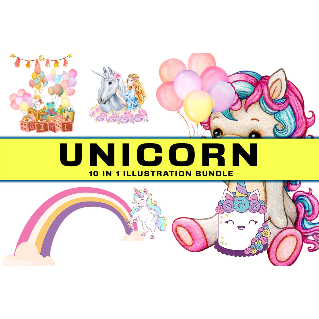 Collection of cute images with unicorns