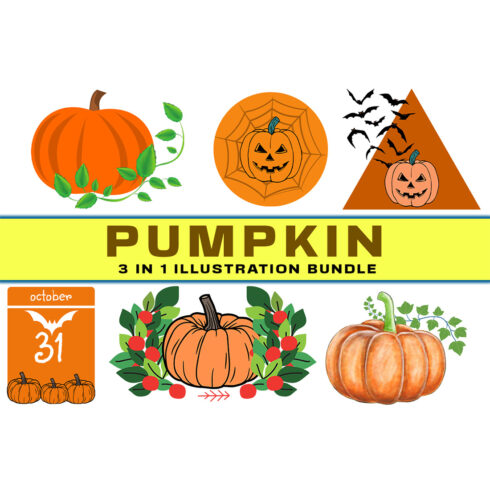 Collection of unique images with pumpkins