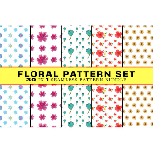 Flower Seamless Pattern Digital Papers. V.1 main cover.