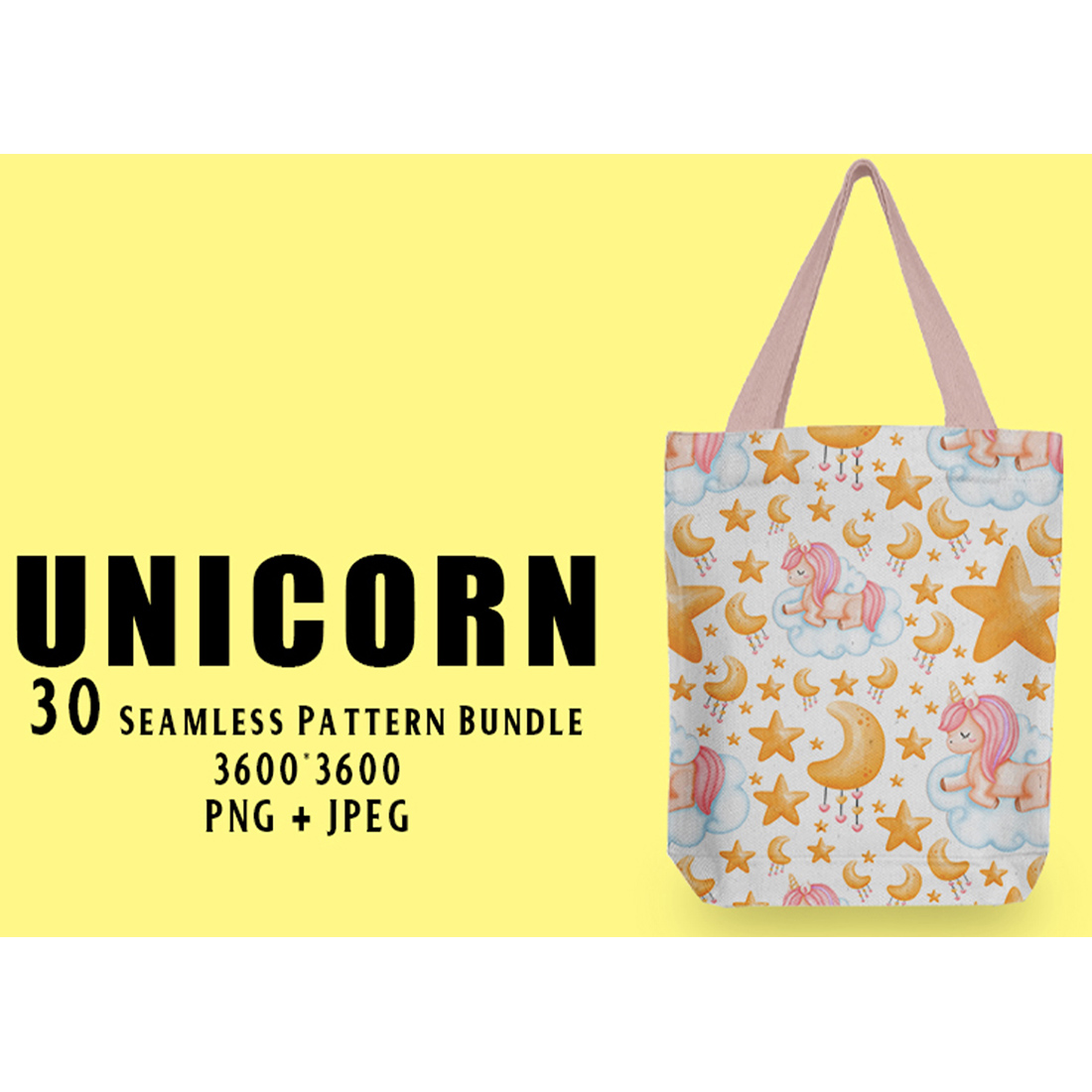 Image of bag with adorable unicorn patterns