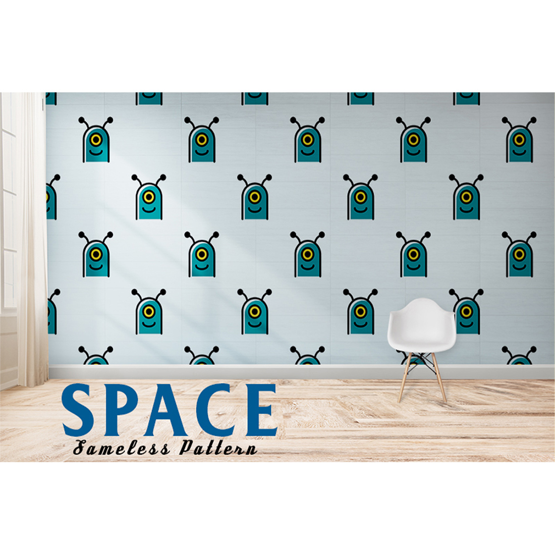 Image with enchanting patterns on the theme of space