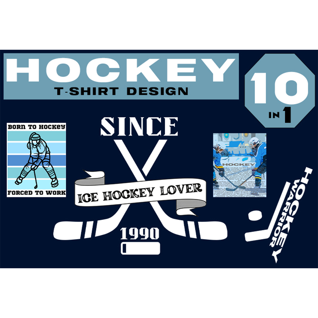 Hockey T-shirt Design Bundle