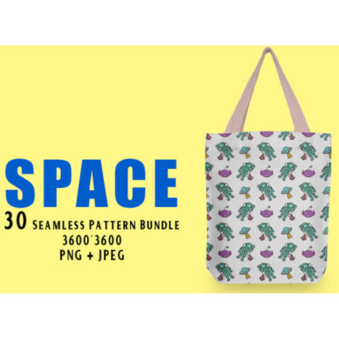 Image of a bag with amazing patterns on the theme of space