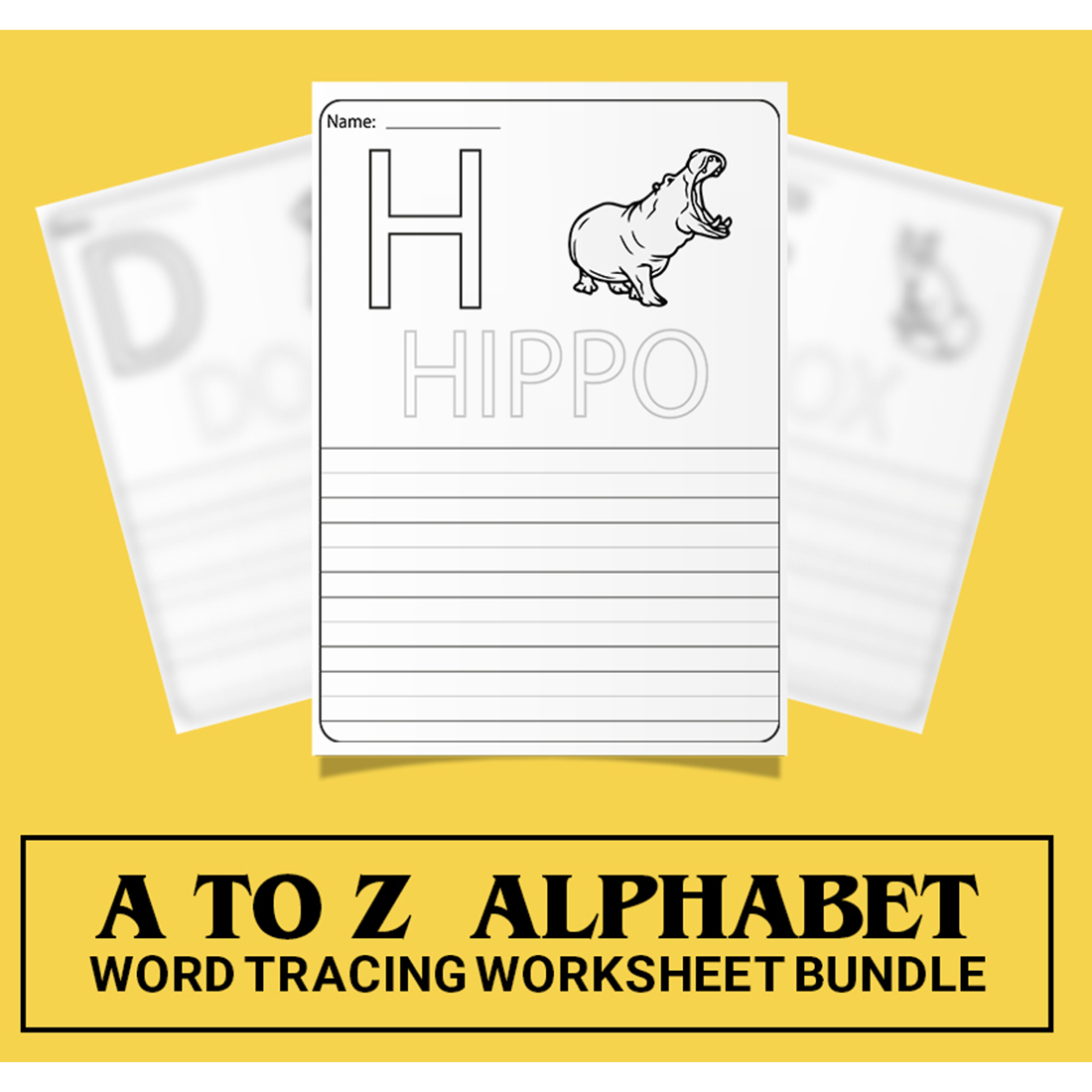 A pack of images of charming sheets for learning the alphabet