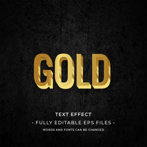 Vector Gold Text Effect Editable Elegant Bold Text Style Free Vector.