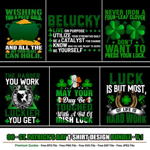 St. Patrick’s Day T-shirt Design Bundle main cover.