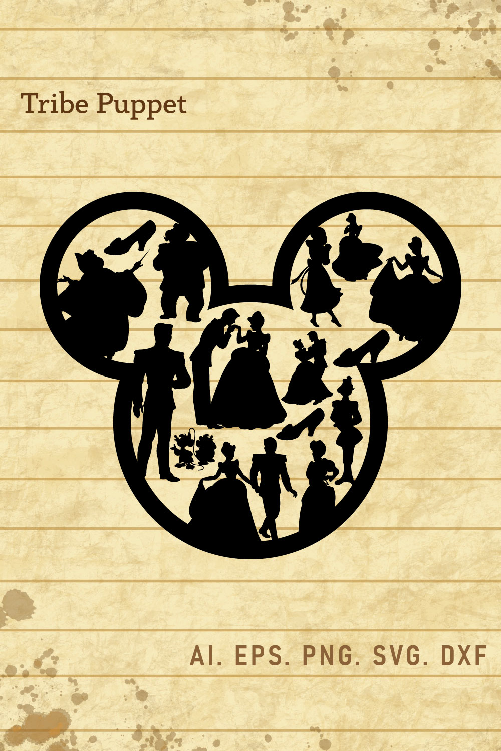 Disney Cinderella Mickey vector pinterest preview image.