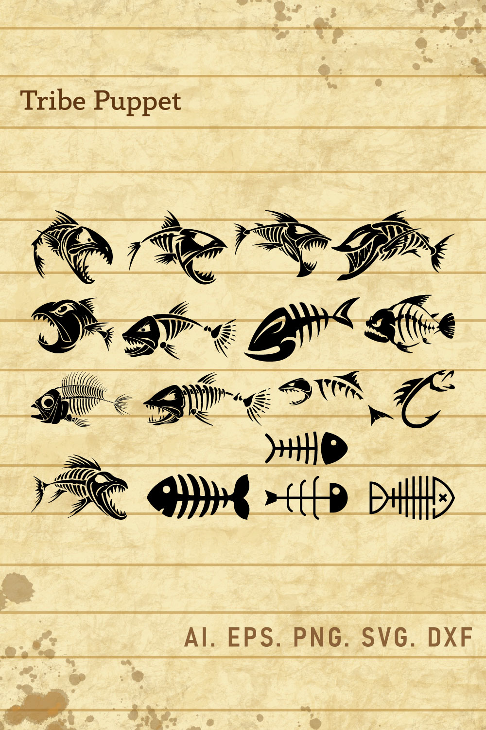Bunch of fish that are on a piece of paper.
