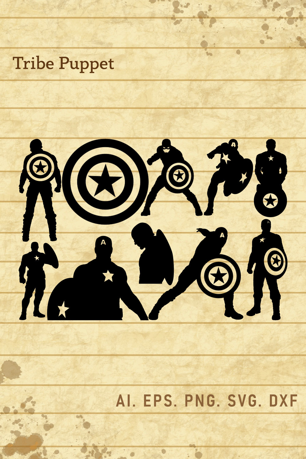 Marvel Captain America Vector Set pinterest preview image.