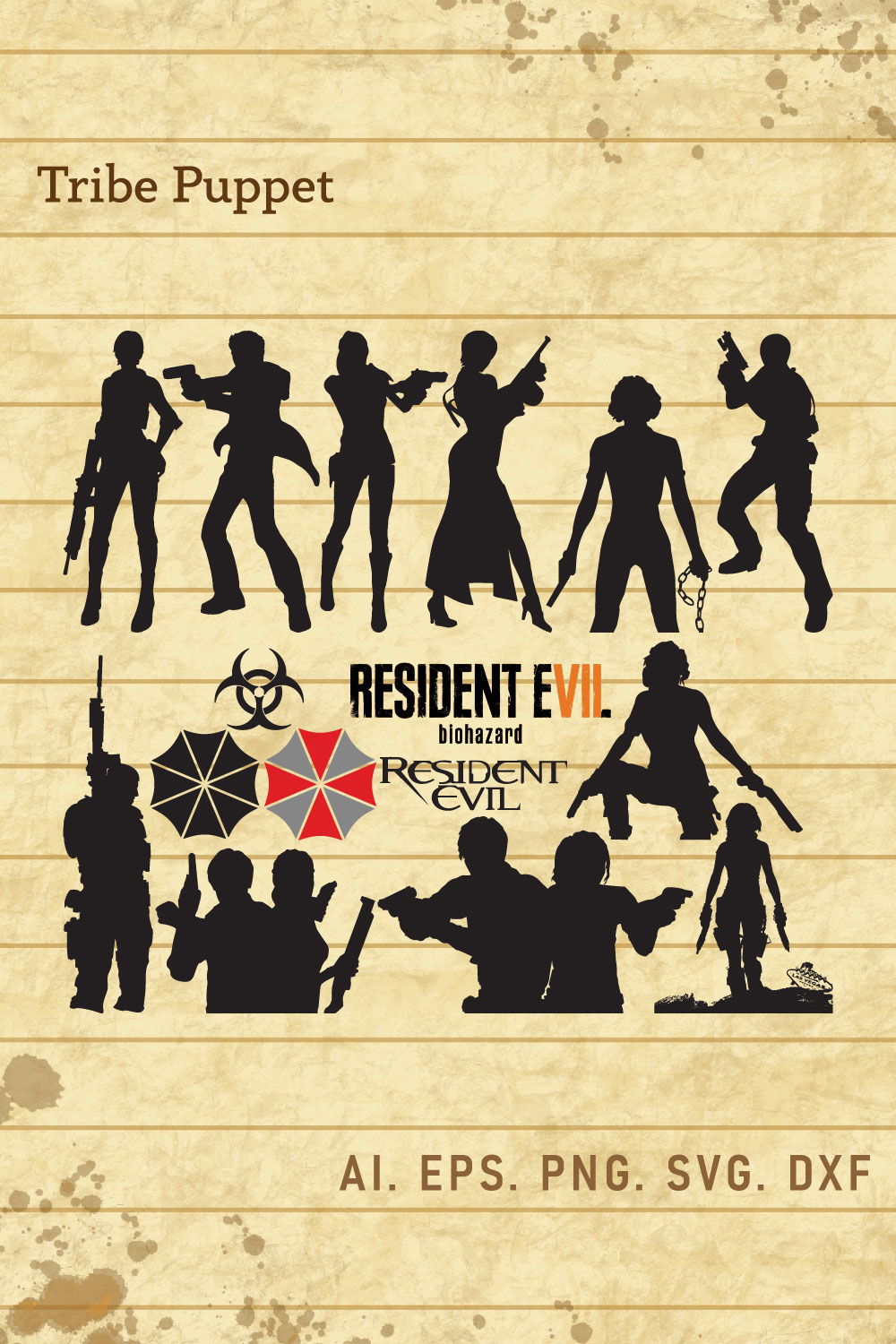 Resident Evil vector Set pinterest preview image.