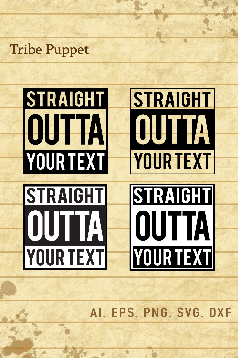 Straight Outta Custom Vector Set pinterest preview image.