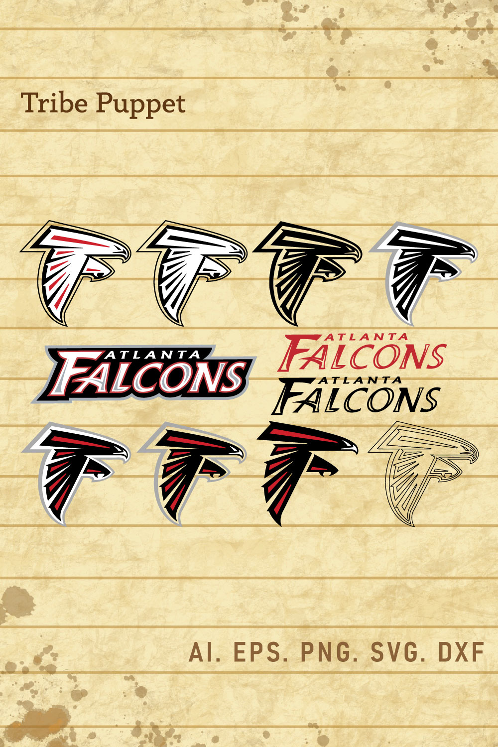 Atlanta Falcons Logo Vector set pinterest preview image.