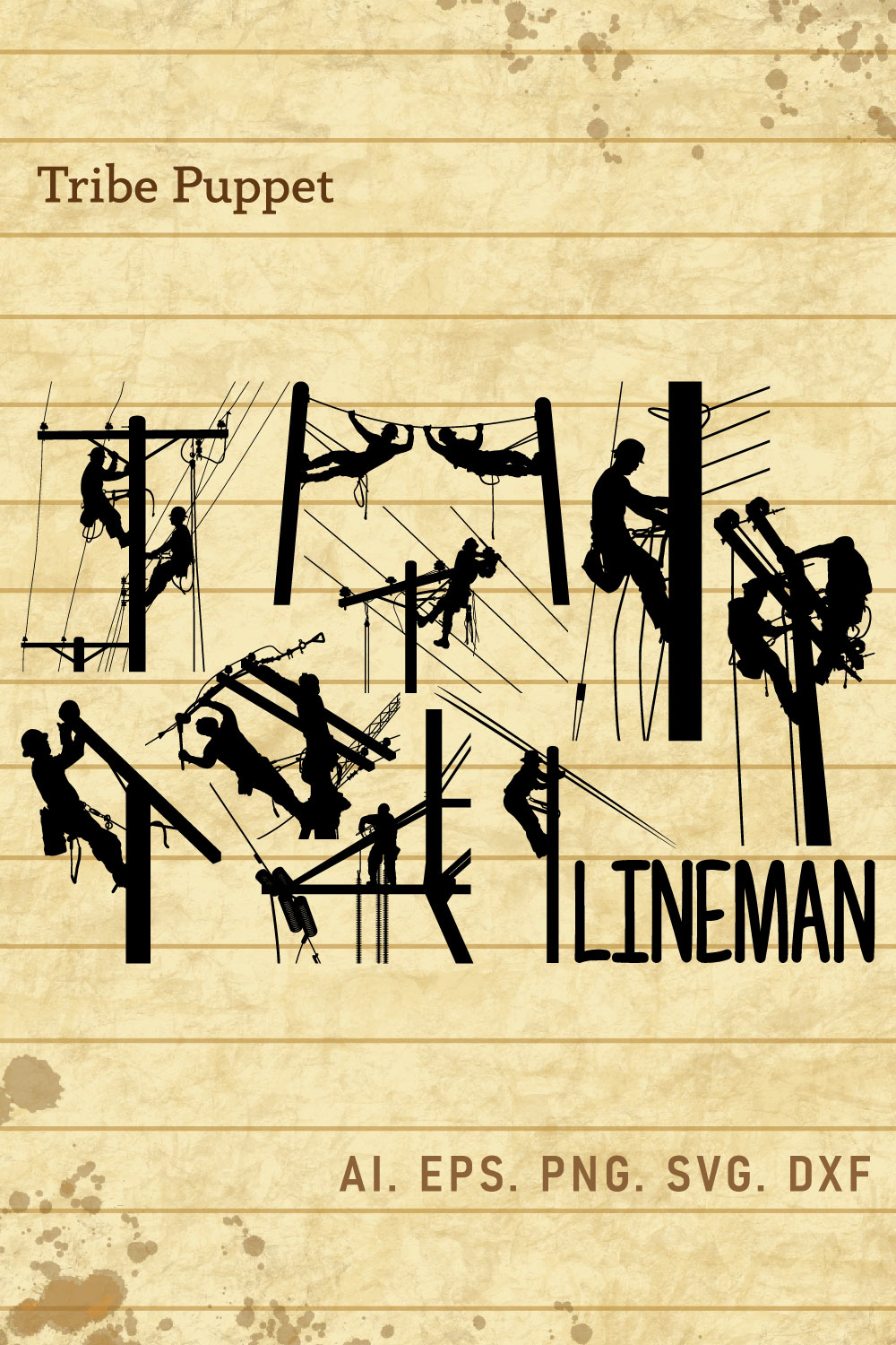 Line Man vector Set pinterest preview image.