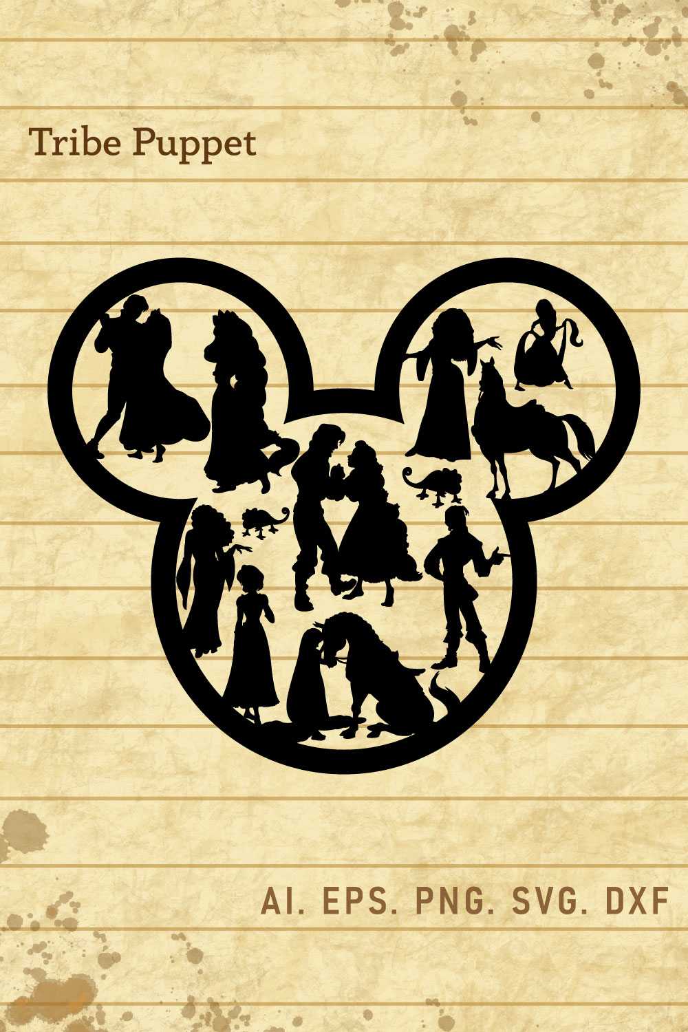 Disney Rapunzel Mickey vector pinterest preview image.