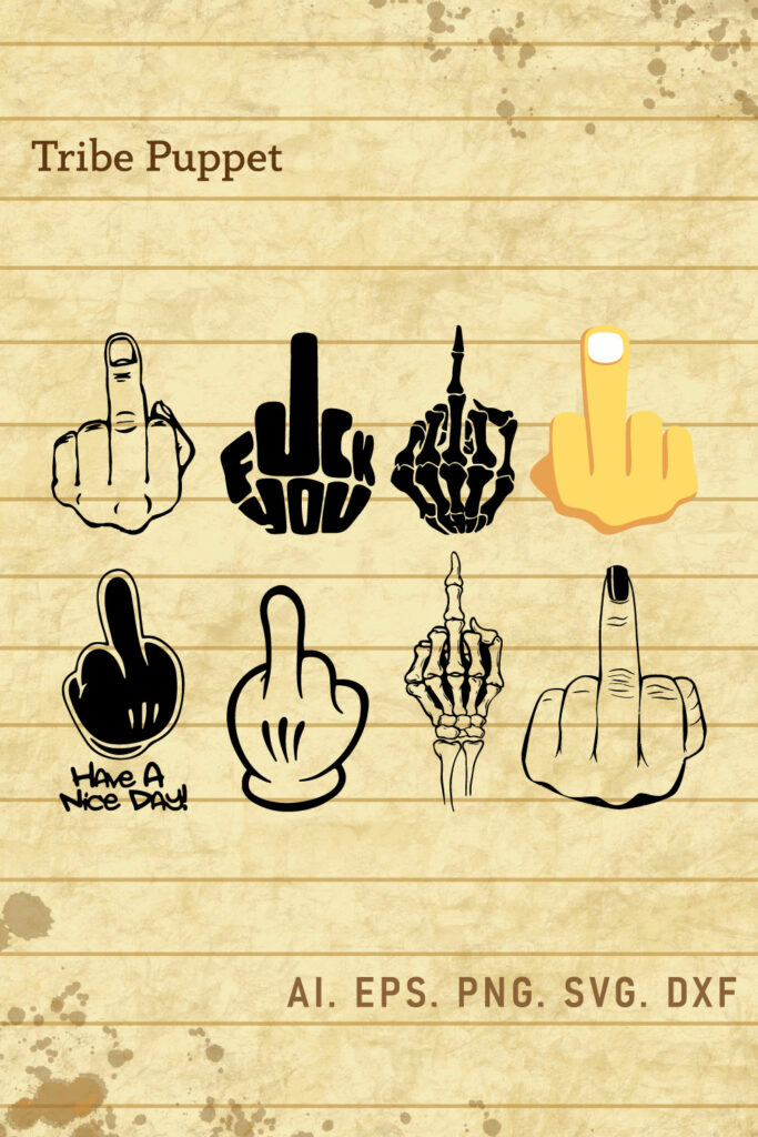 Middle Finger Vector Set Masterbundles