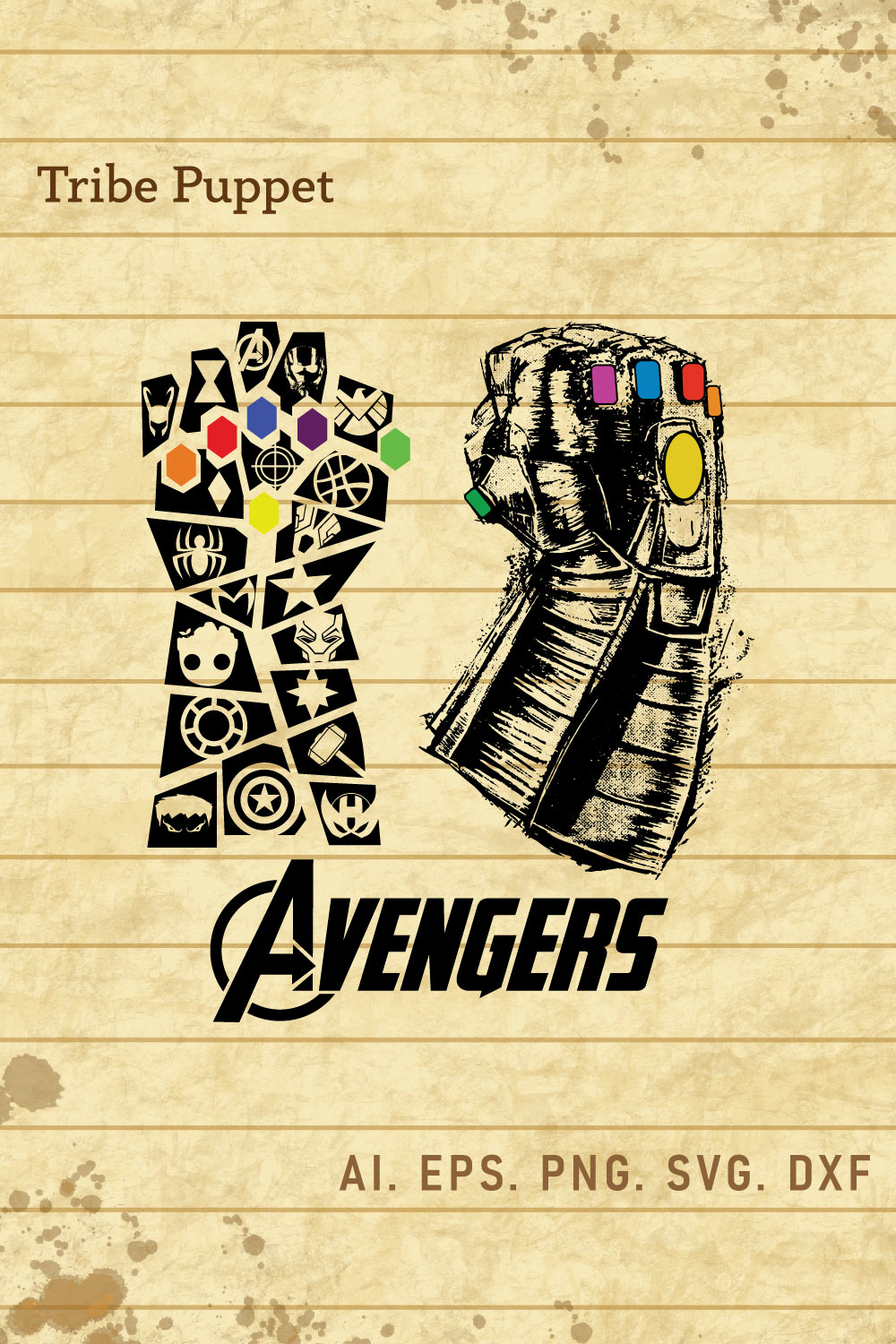 Avengers Symbols Vector Set pinterest preview image.