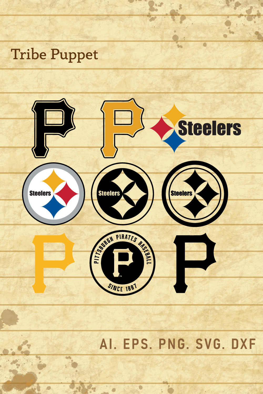 Pitsburgh Pirates Baseball Logo Vector set pinterest preview image.