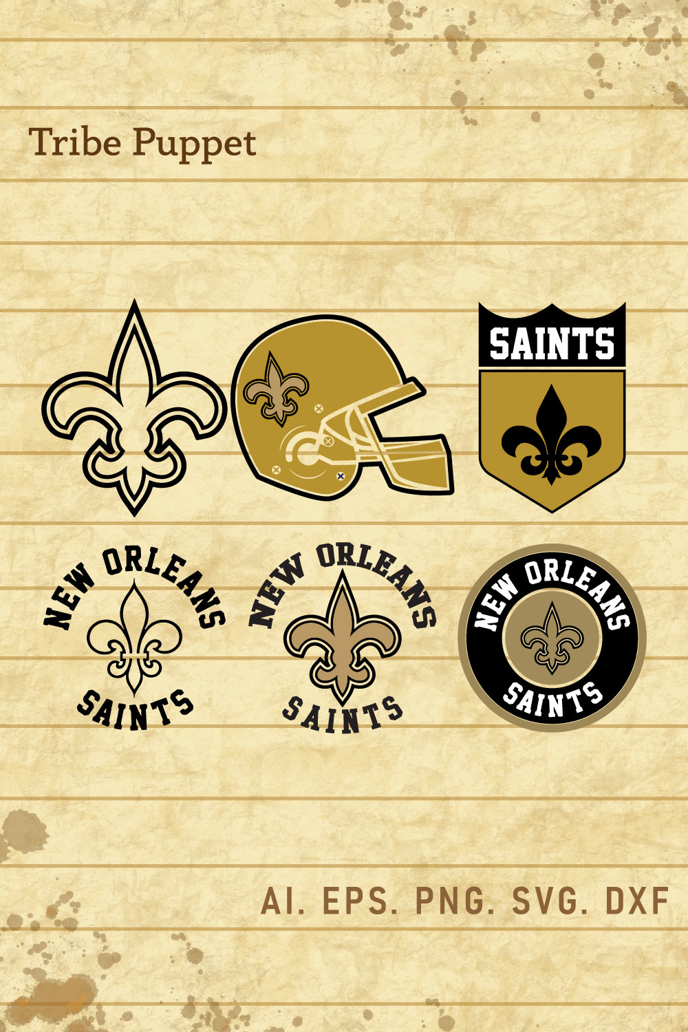 New Orleans Saints Logo Vector Set pinterest preview image.