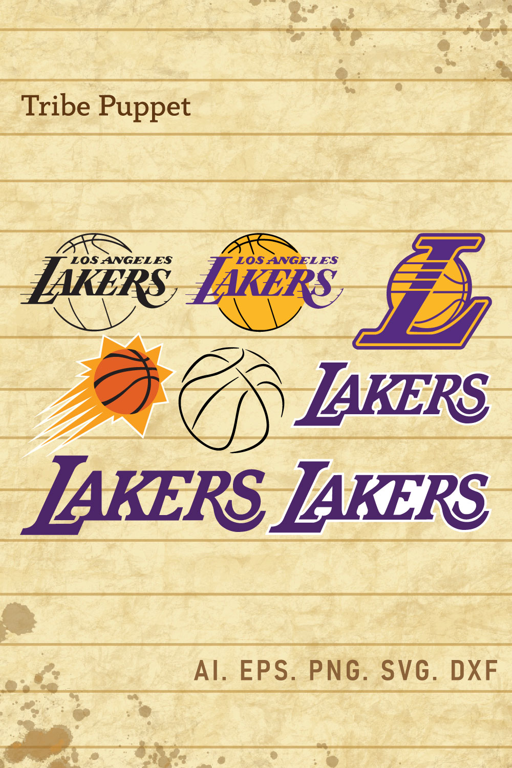 Los Angeles Lakers Logo Vector Set pinterest preview image.