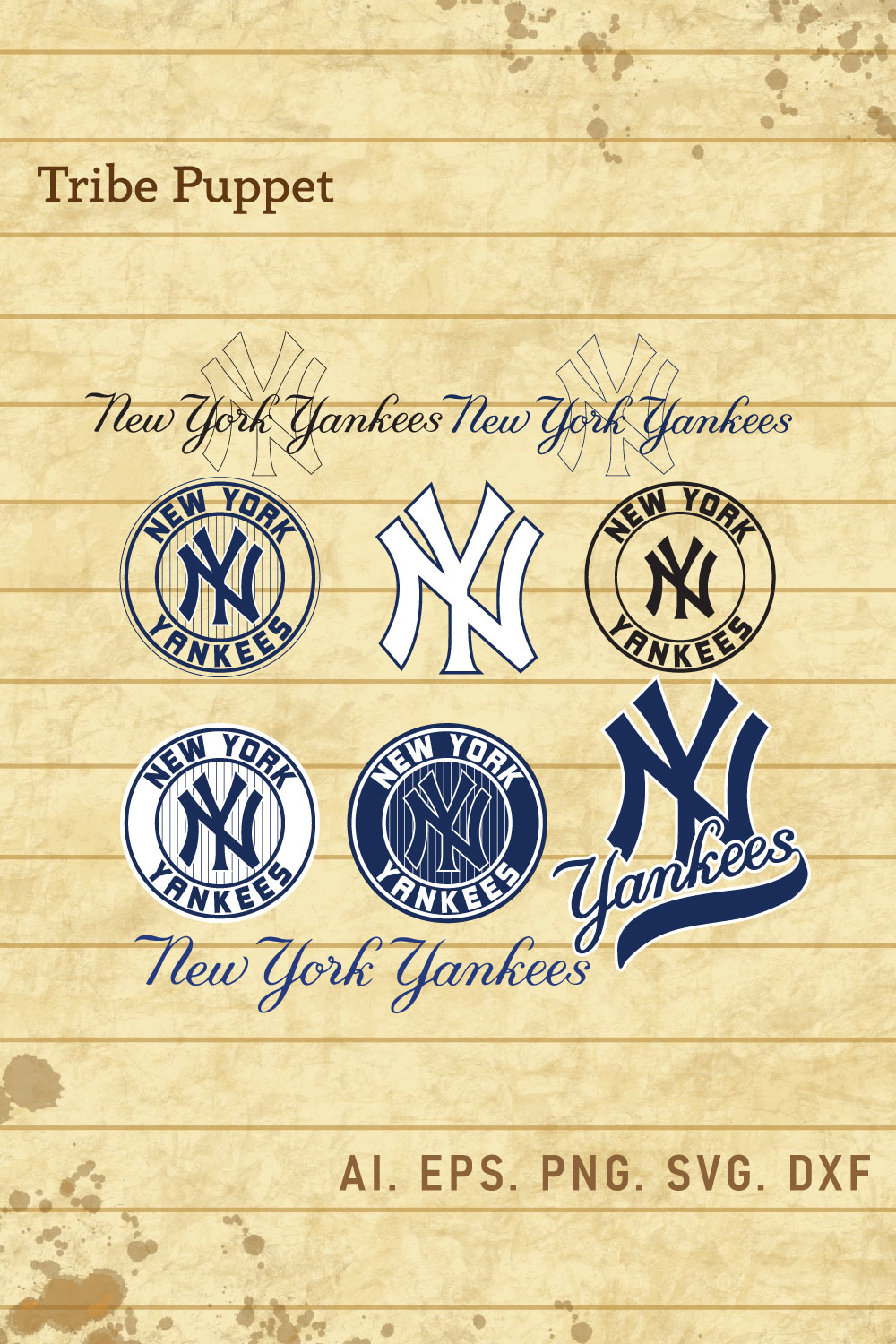 New York Yankees Logo Vector Set pinterest preview image.