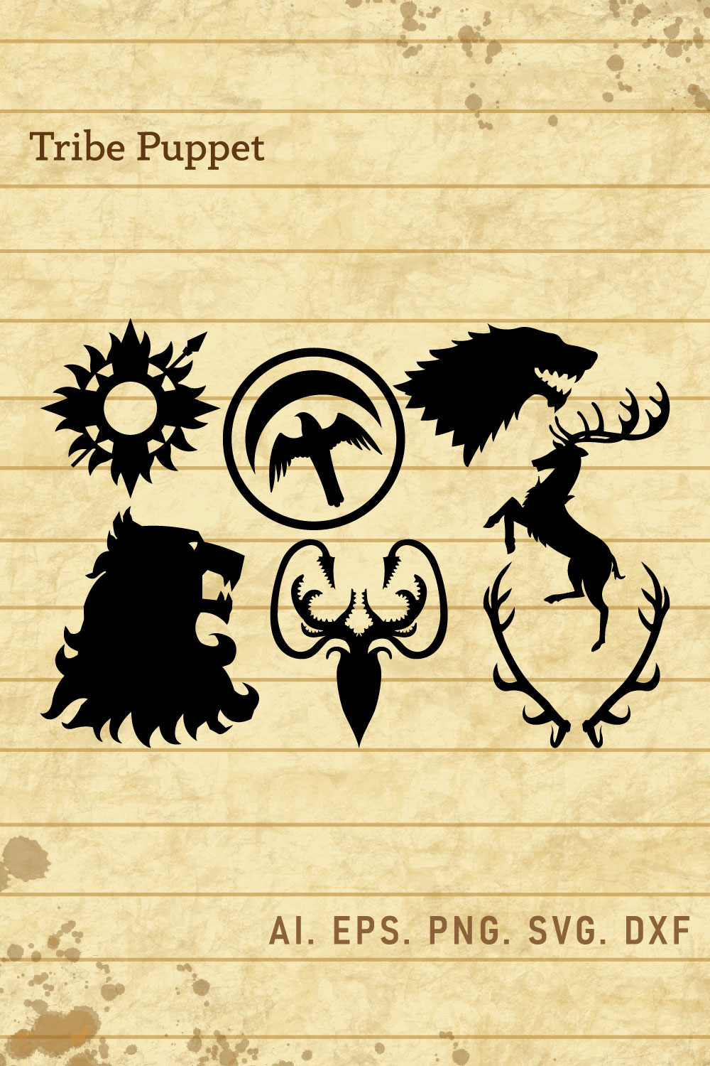 Game of Thrones Symbols Vector Set pinterest preview image.