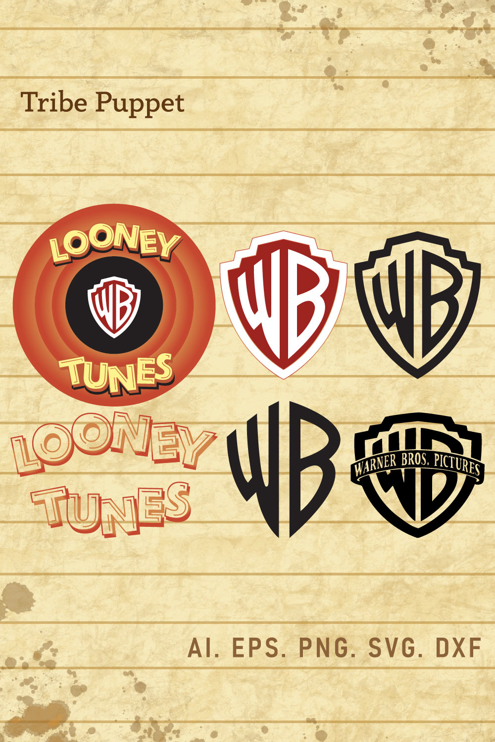 Looney Tunes Vector Set pinterest preview image.