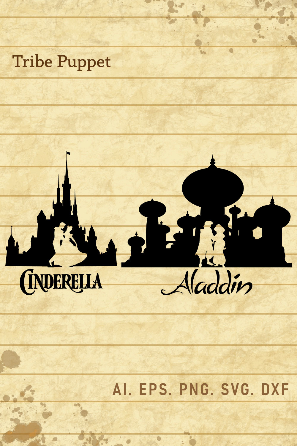 Disney Aladdin Cinderella Castle Vector pinterest preview image.