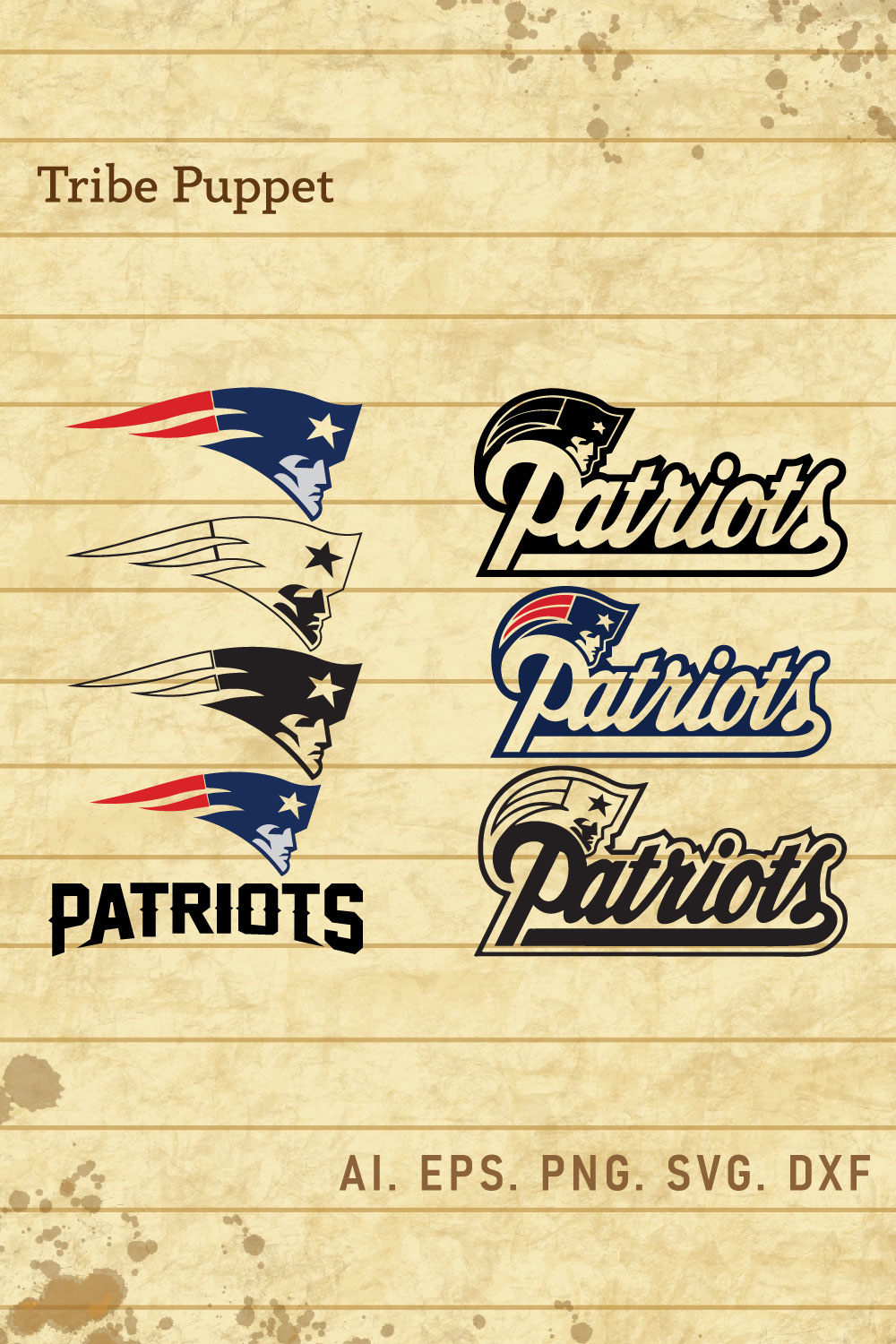 Patriots Logo Vector sets pinterest preview image.