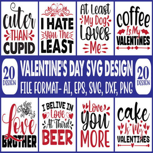 20 Valentines Day SVG Design Bundle main cover