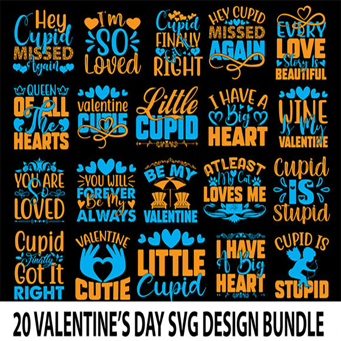 20 Valentines Day SVG Design Bundle main cover