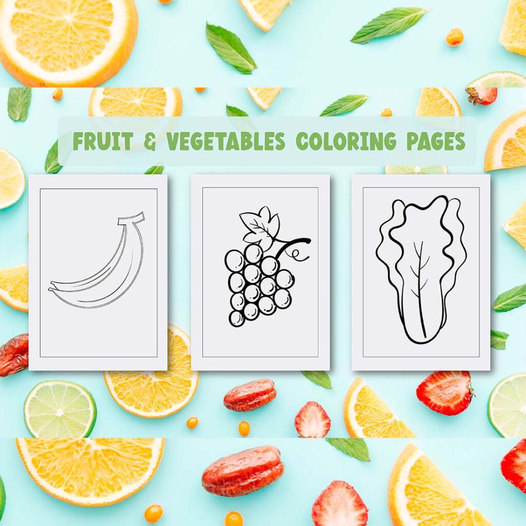 KDP Fruit & Vegetables Coloring Page - MasterBundles